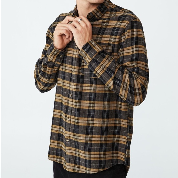 NWT Cotton on Camden Long Sleeve Shirt Long Sleeve Plaid Button Down - Picture 3 of 6